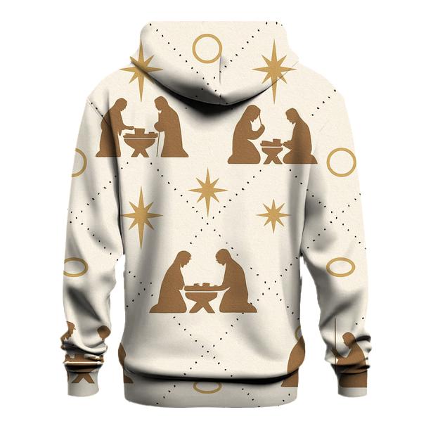Ivory Nativity Lattice Minimal Repeat hoodie trends