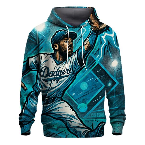 Graffiti Glove Catch Under Electric Blue Spotlights zip-up hoodies