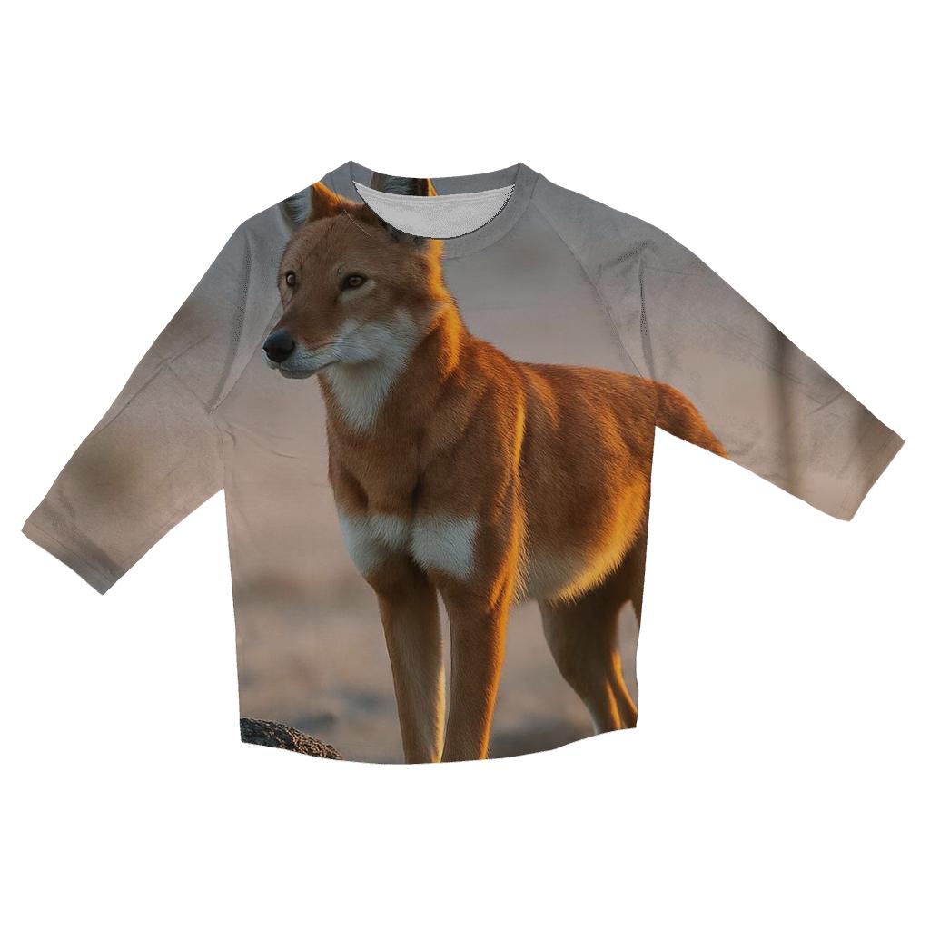 Ethiopian Wolf Sentinel Above The Lobelia Moor personalized 3/4 sleeve tees