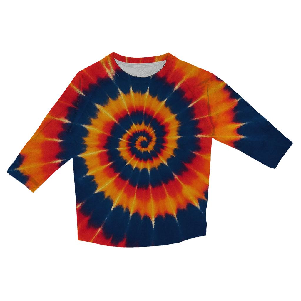 Solar Flare Spiral Overdye Whorl stylish quarter sleeve tops