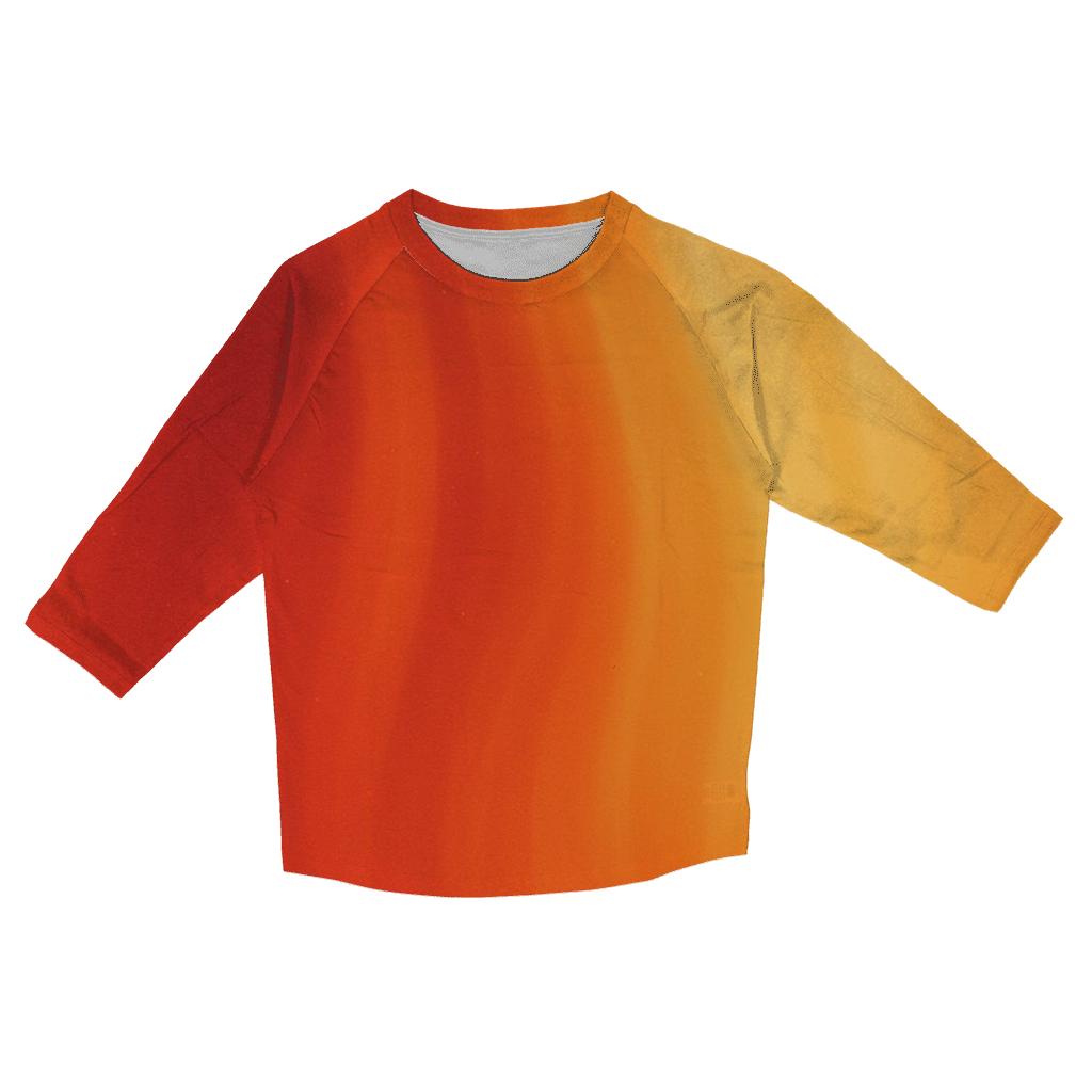 Molten Coral Cascade fashion 3/4 sleeve shirts