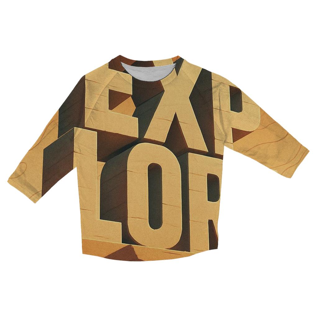 Desert Mirage Typography Atlas trendy 3/4 sleeve tops