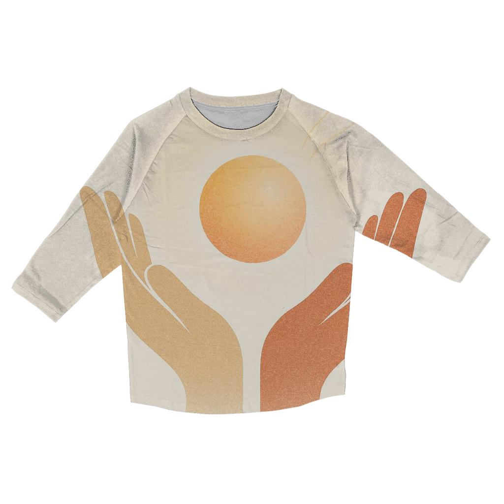 Hands Of Dawn Offering printed three quarter sleeve shirts