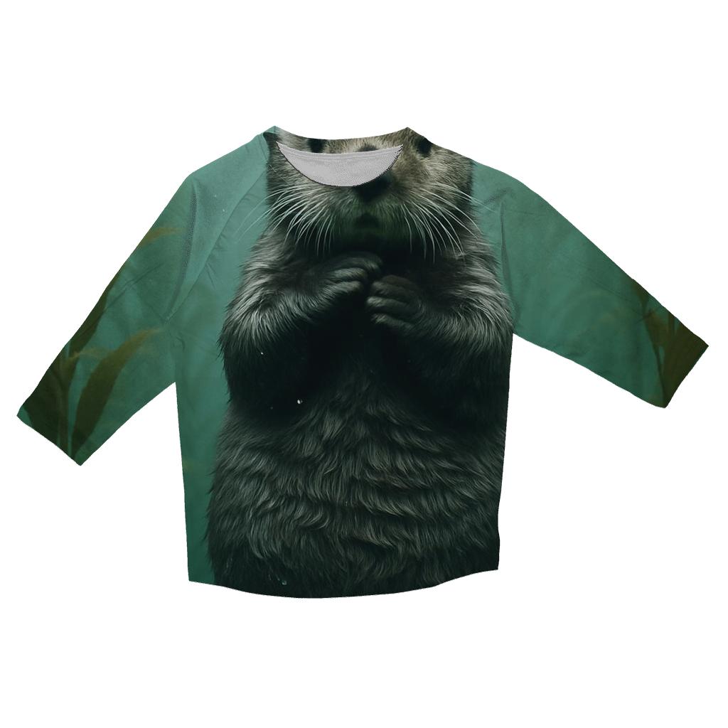 Kelp Forest Hover Sea Otter personalized 3/4 sleeve tees