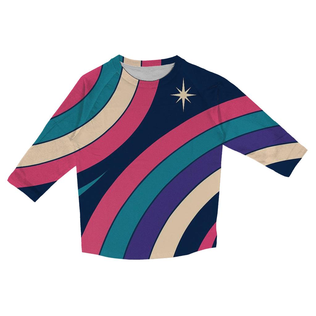 Roller Rink Neon Pathways stylish quarter sleeve tops