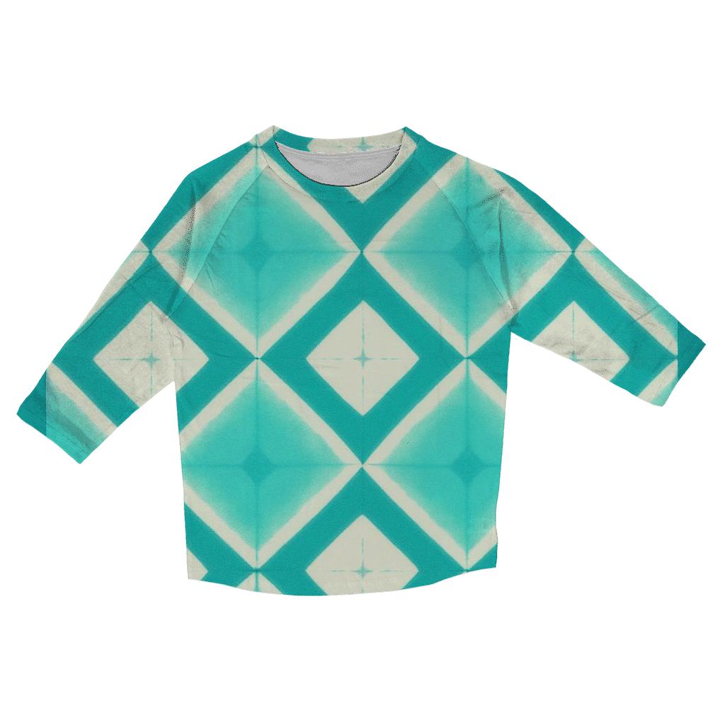 Itajime Lunar Lattice Clamp Resist fashion 3/4 sleeve shirts