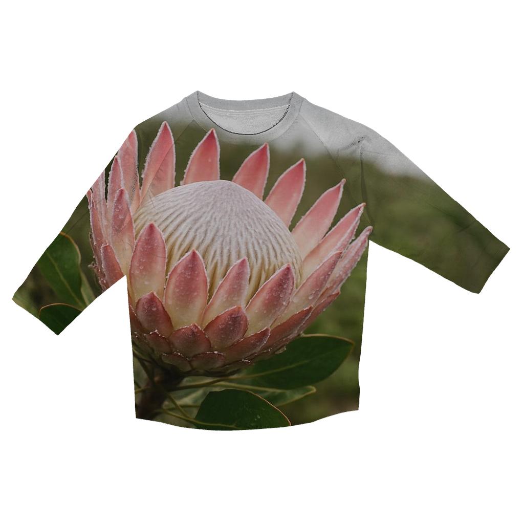 Protea Heads In Coastal Fynbos After Rain designer 3/4 sleeve blouses