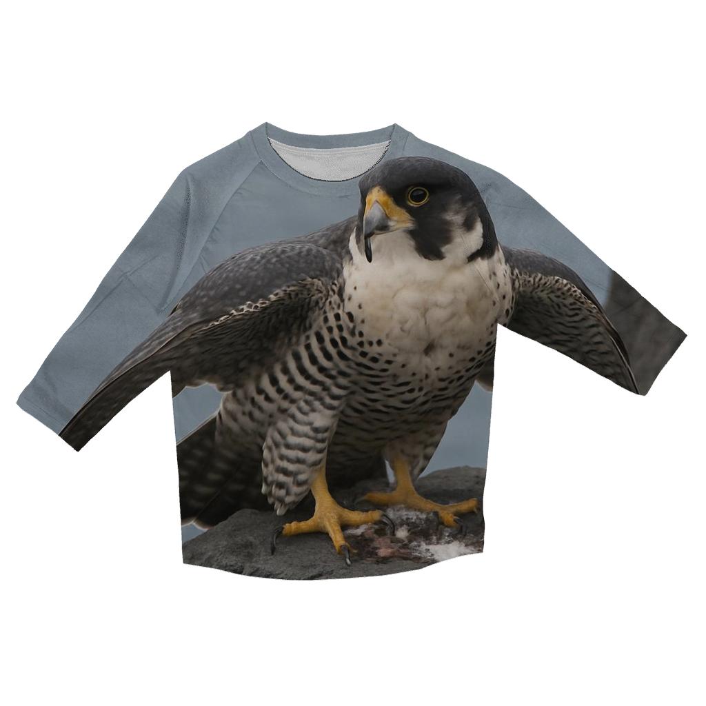 Basalt Cliff Sentinel Peregrine Falcon trendy 3/4 sleeve tops