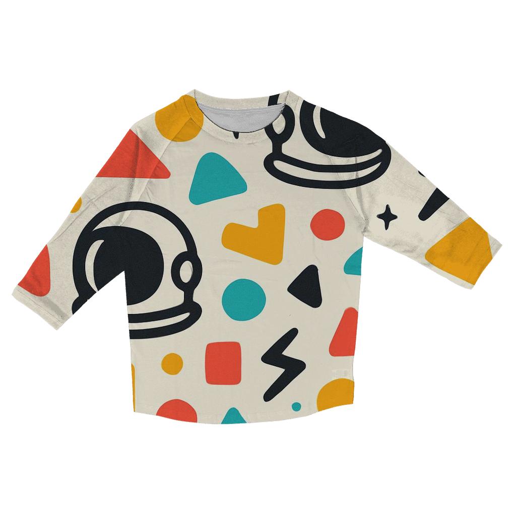 Memphis Spacewalk Confetti fashion 3/4 sleeve shirts
