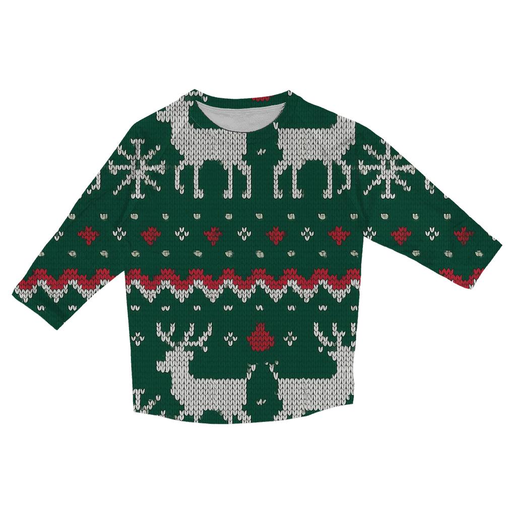 Reindeer Constellation Fair Isle Bands Design stylish quarter sleeve tops