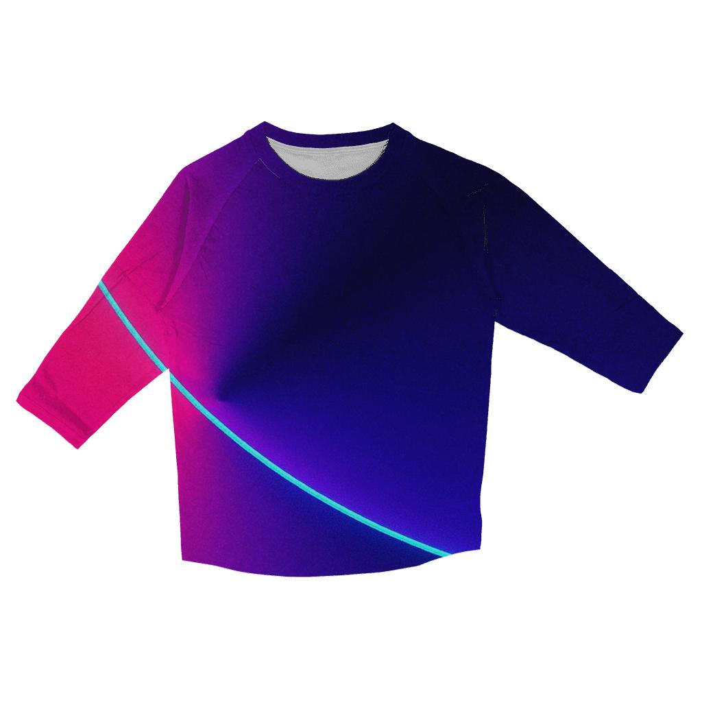 Neon Orbit Split casual three quarter sleeve shirts