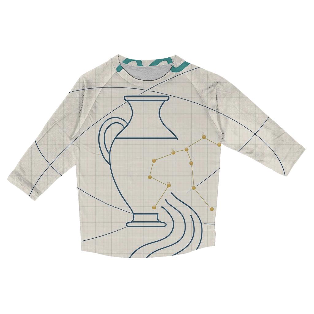 Aquarius Water Bearer Orbital Blueprint designer 3/4 sleeve blouses