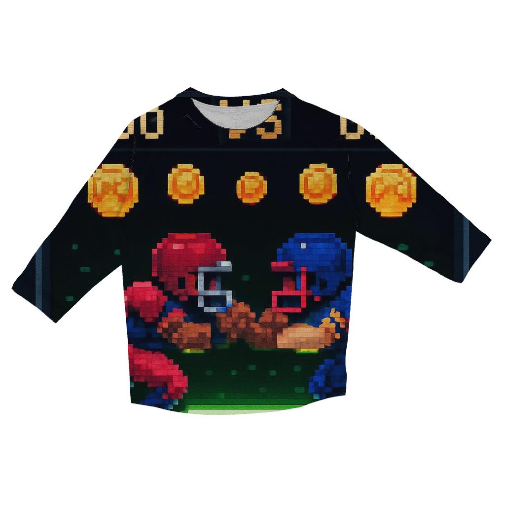 Retro Arcade Helmet Showdown personalized 3/4 sleeve tees