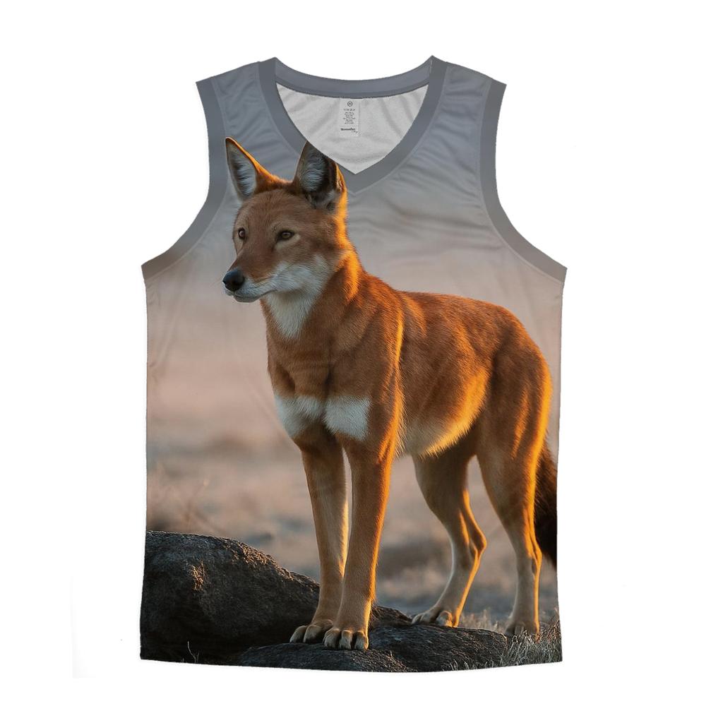 Ethiopian Wolf Sentinel Above The Lobelia Moor personalized athletic tanks