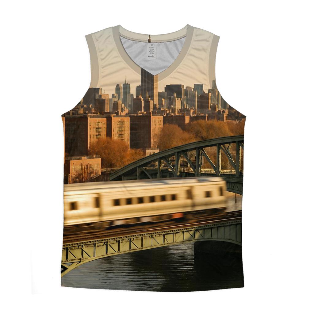 Harlem River Framing Midtown Towers graphic print tank tops