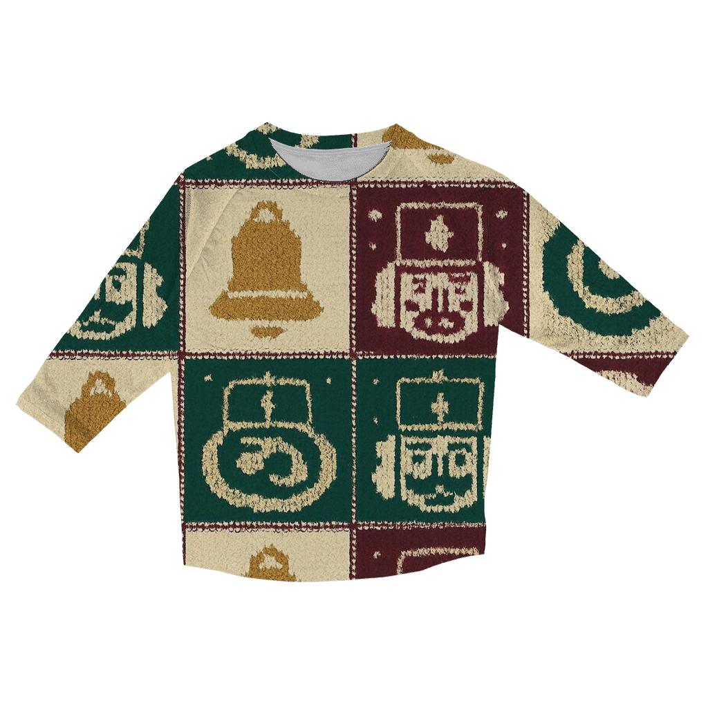 Nutcracker Nebula Checker Tapestry Design designer 3/4 sleeve blouses