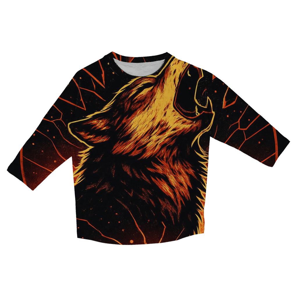 Volcanic Mirror Howl Wolf personalized 3/4 sleeve tees