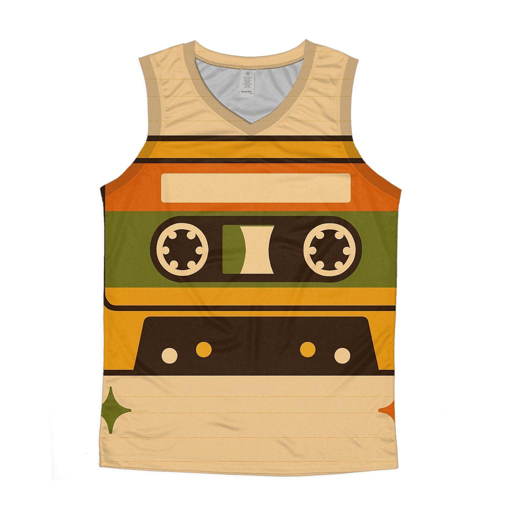Cassette Tape Color Block Rhythm custom tank tops