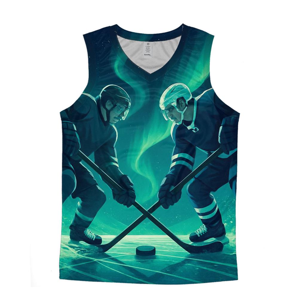 Aurora Ice Hockey Faceoff personalized athletic tanks