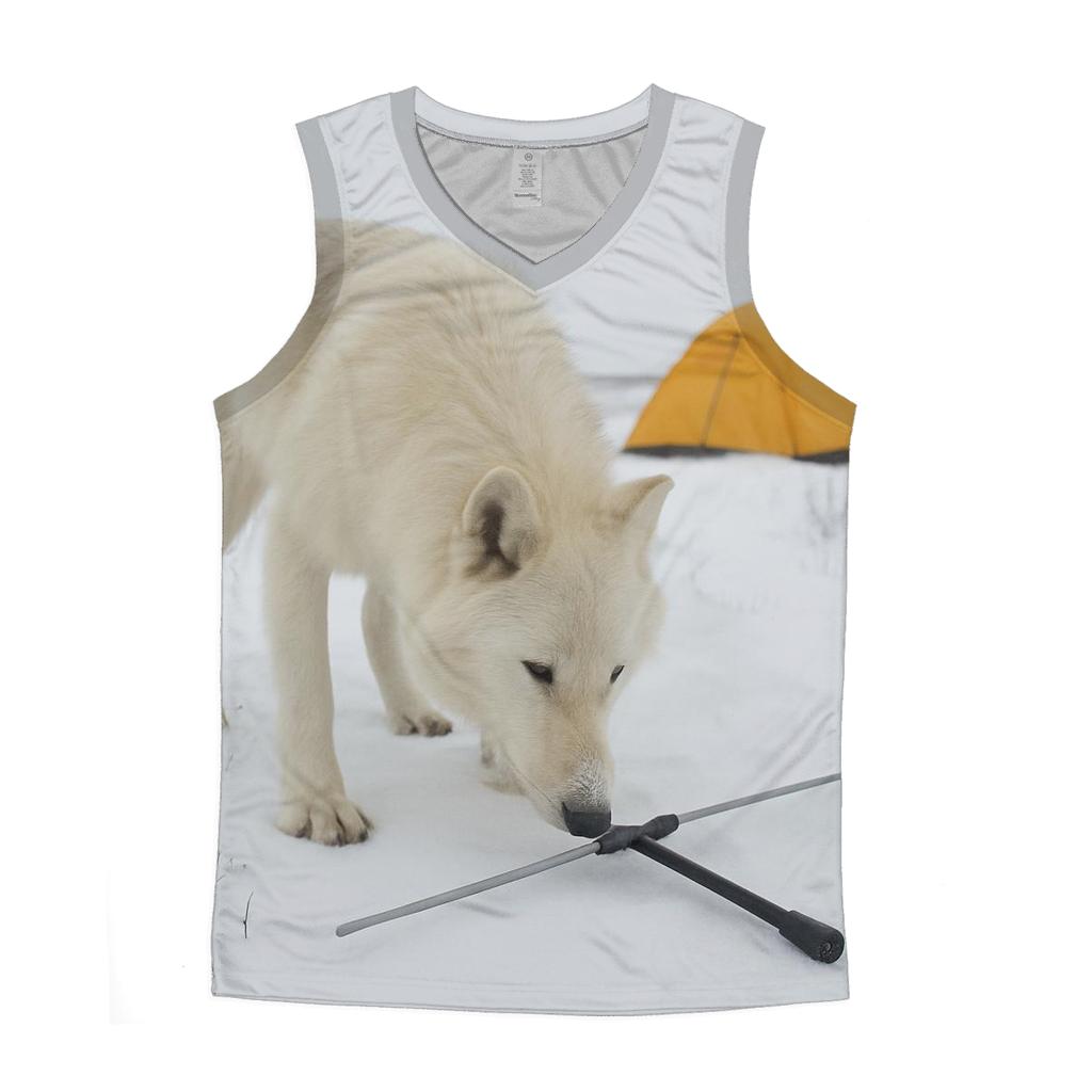 Arctic Wolf Research Collar Check At A Tundra Field Camp casual summer tank tops