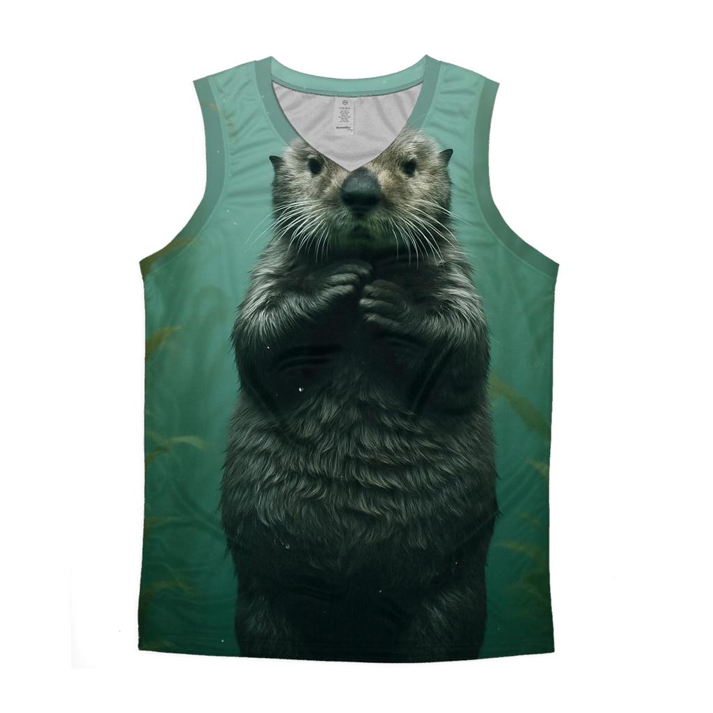 Kelp Forest Hover Sea Otter graphic print tank tops