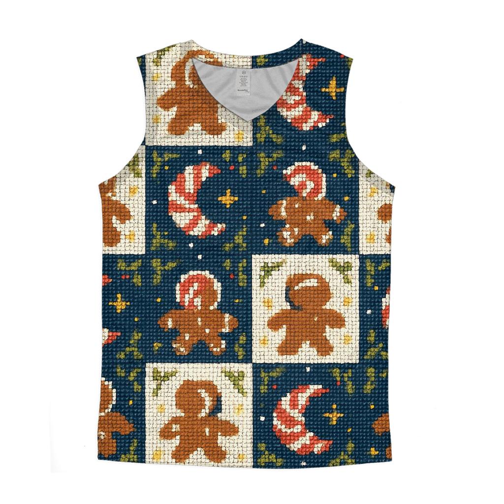 Gingerbread Astronaut Grid Parade Design custom tank tops