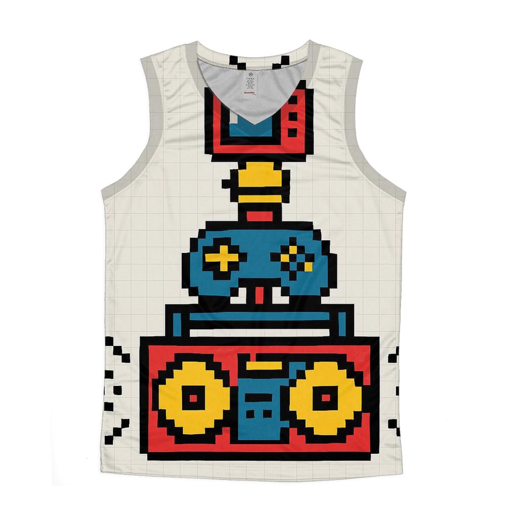 Pixel Arcade Boombox Totem designer workout tanks