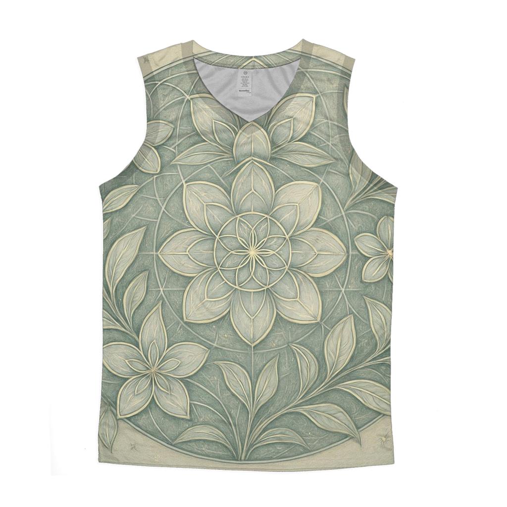 Starlit Geometry Garden cotton sleeveless tops