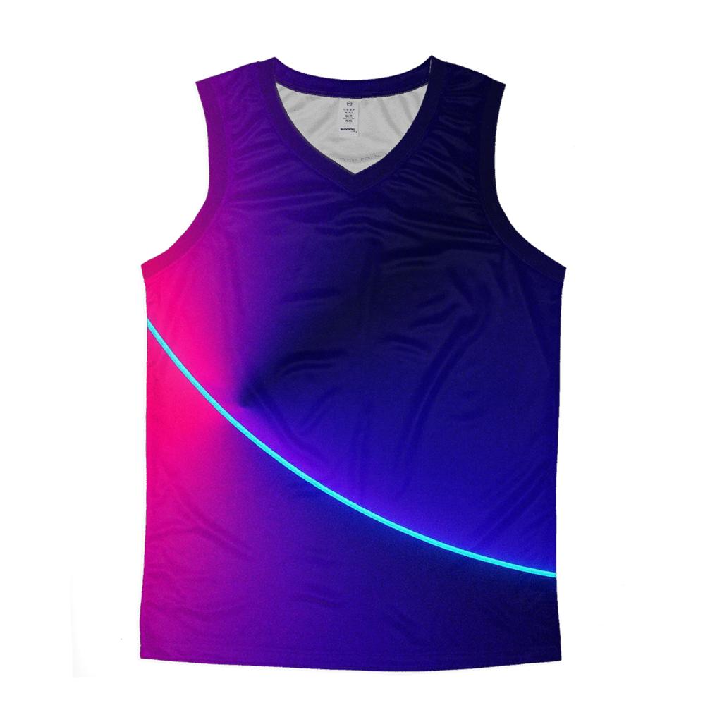 Neon Orbit Split personalized athletic tanks