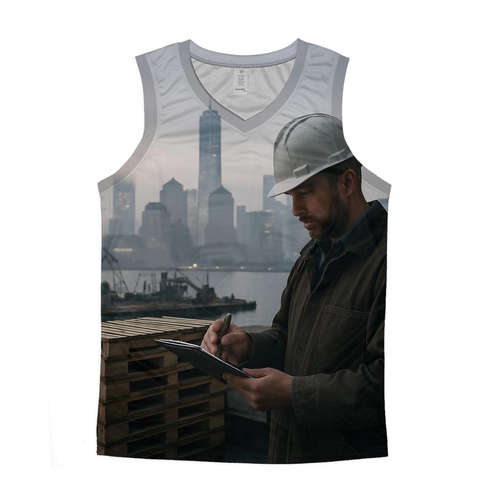 Brooklyn Navy Yard Dawn With Working Waterfront Skyline trendy fitted tank tops