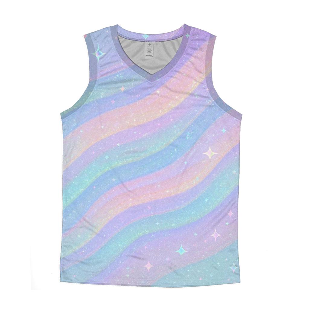 Pastel Aurora Sequin Tide cotton sleeveless tops