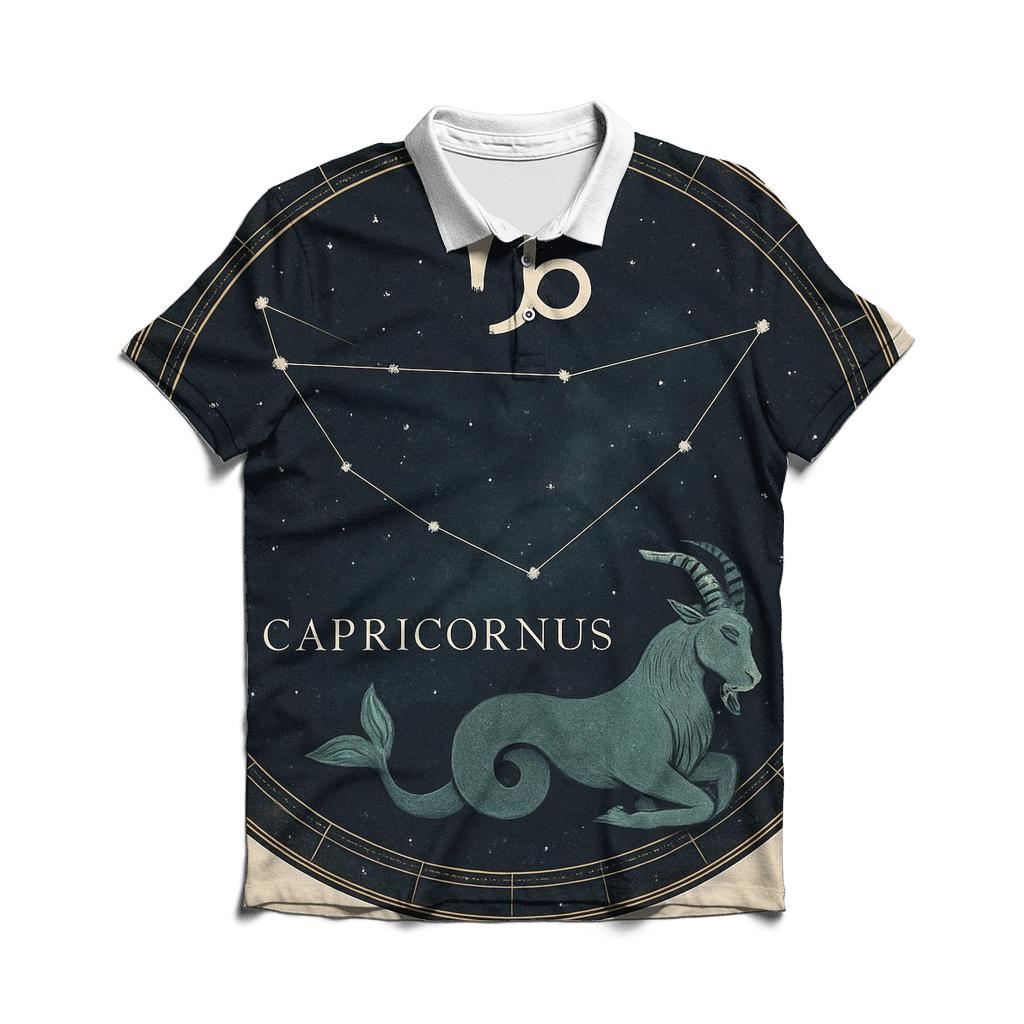 Capricorn Sea Goat Star Chart Emblem classic pique polos