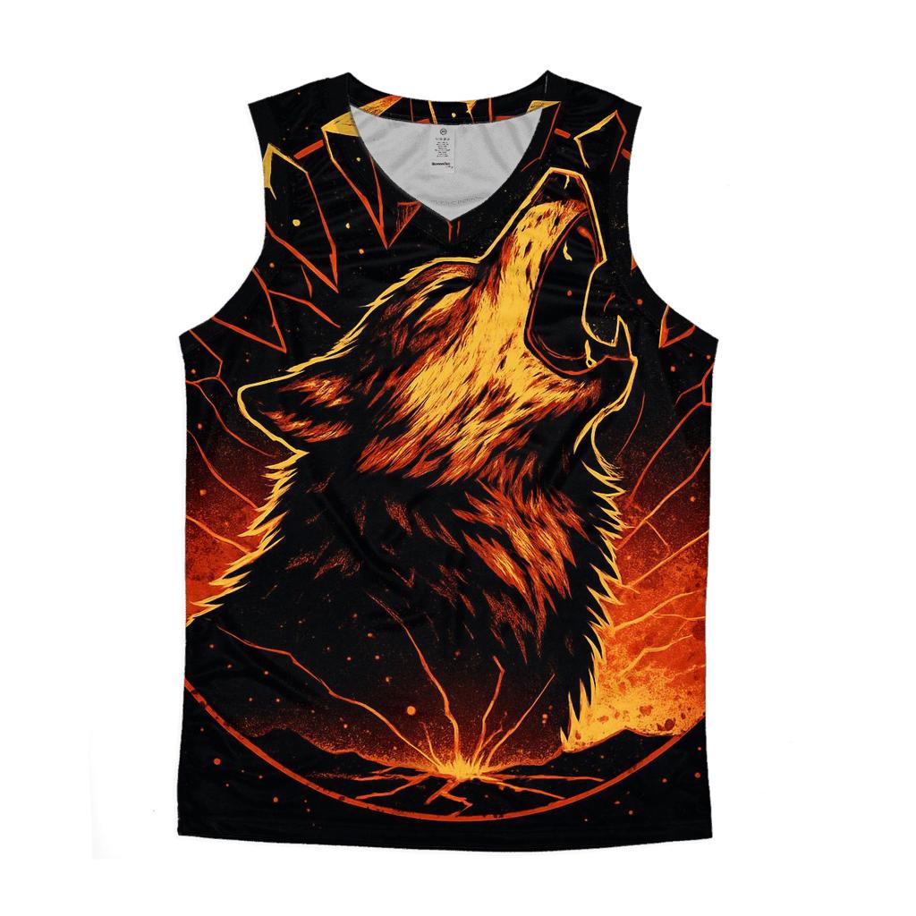 Volcanic Mirror Howl Wolf designer workout tanks