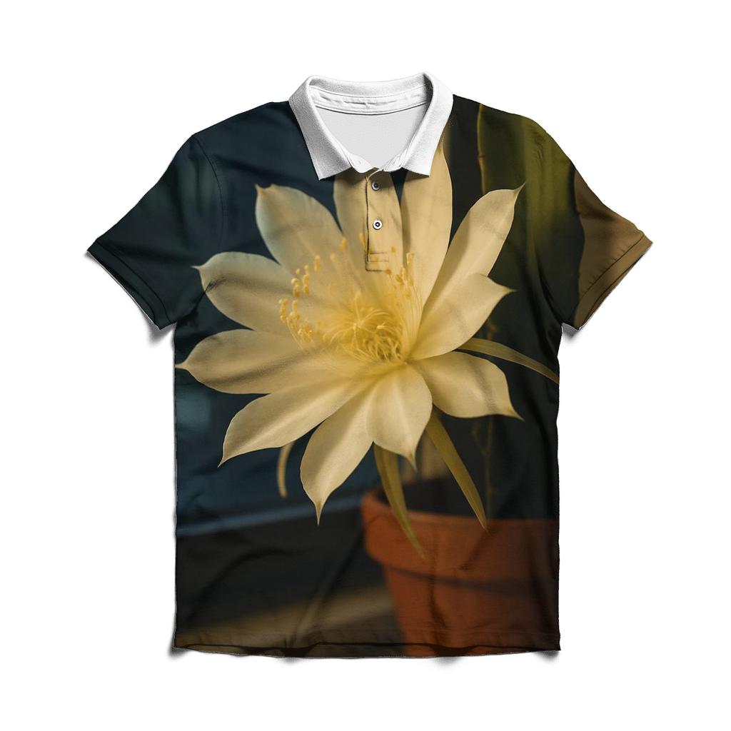 Night Blooming Cereus Window Vigil personalized polo shirts