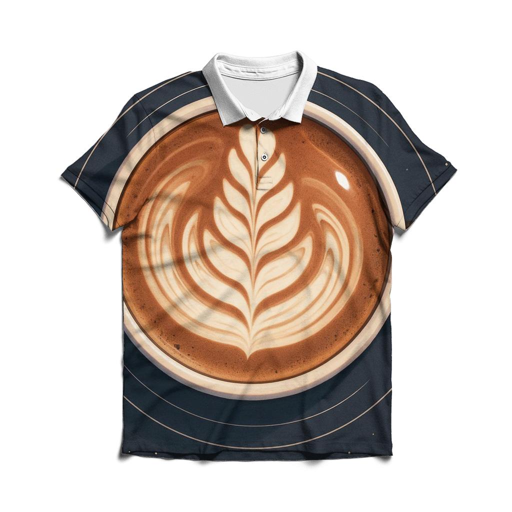 Latte Rosette Orbit branded logo polo shirts