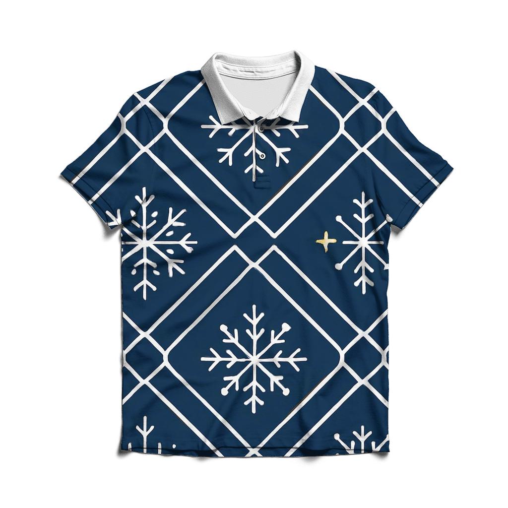 Snowflake Constellation Lattice designer slim fit polos