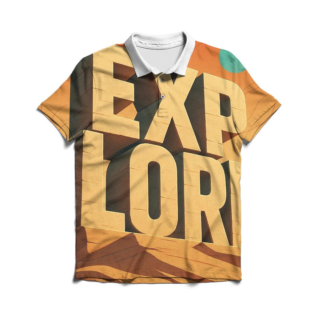 Desert Mirage Typography Atlas personalized polo shirts