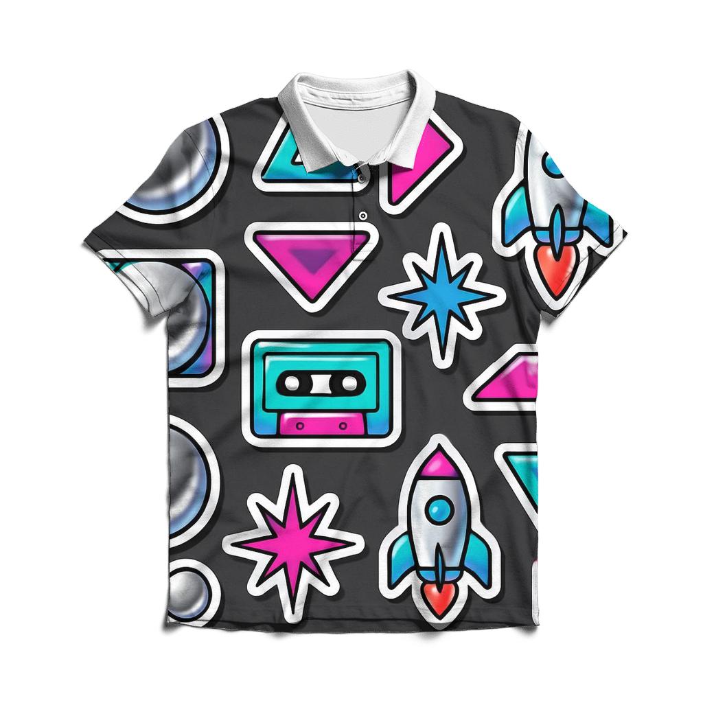 Chrome Orbital Sticker Sheet stylish collar polo tees