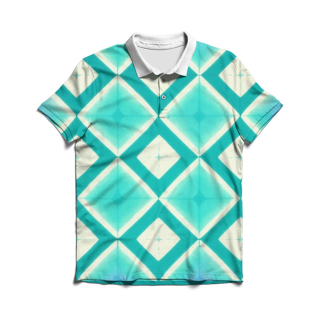 Itajime Lunar Lattice Clamp Resist personalized polo shirts