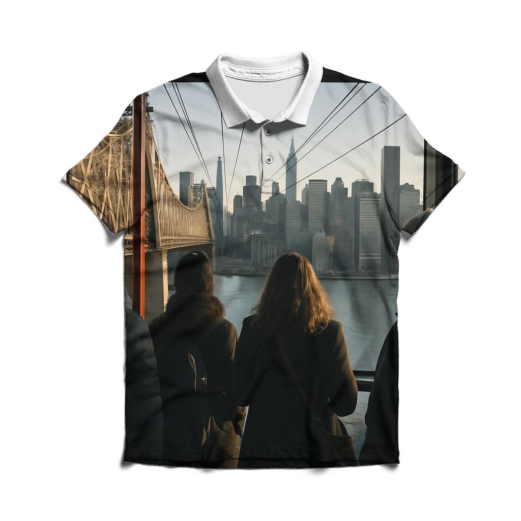 Roosevelt Island Tram Window Over The East River stylish collar polo tees