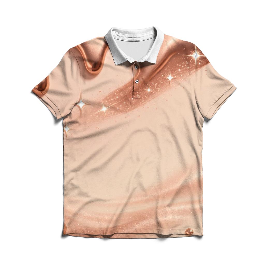 Rose Gold Meteor Drip premium cotton polo shirts