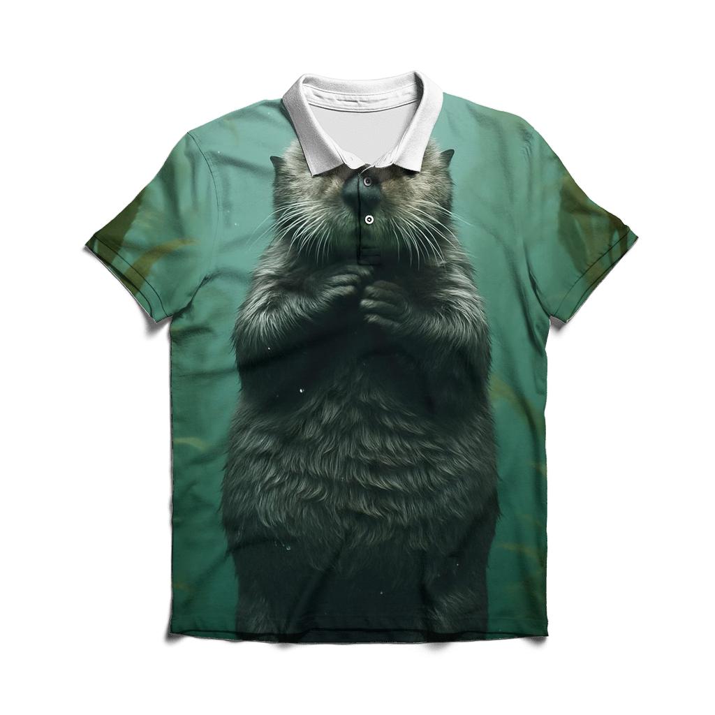 Kelp Forest Hover Sea Otter custom polo shirts