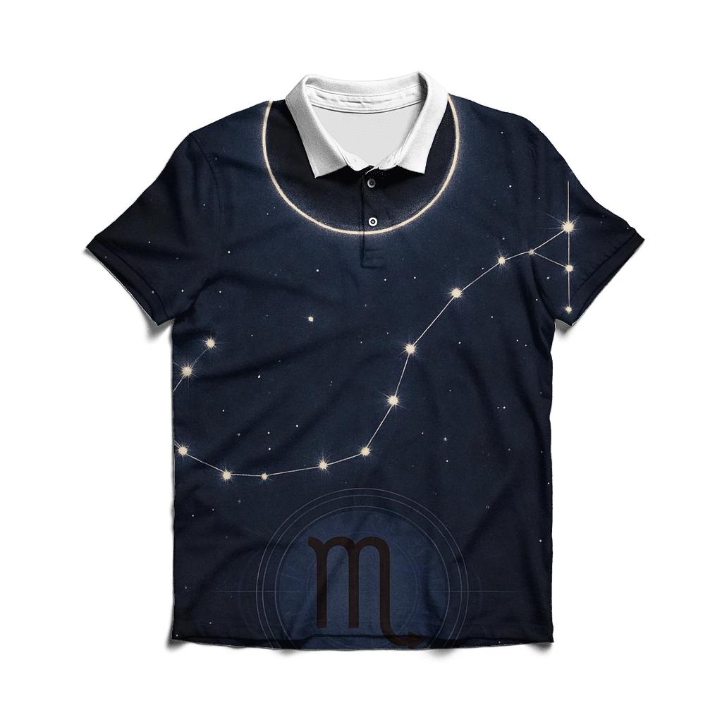 Scorpio Lunar Eclipse Constellation Seal designer slim fit polos