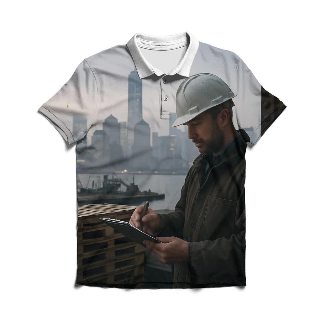 Brooklyn Navy Yard Dawn With Working Waterfront Skyline designer slim fit polos