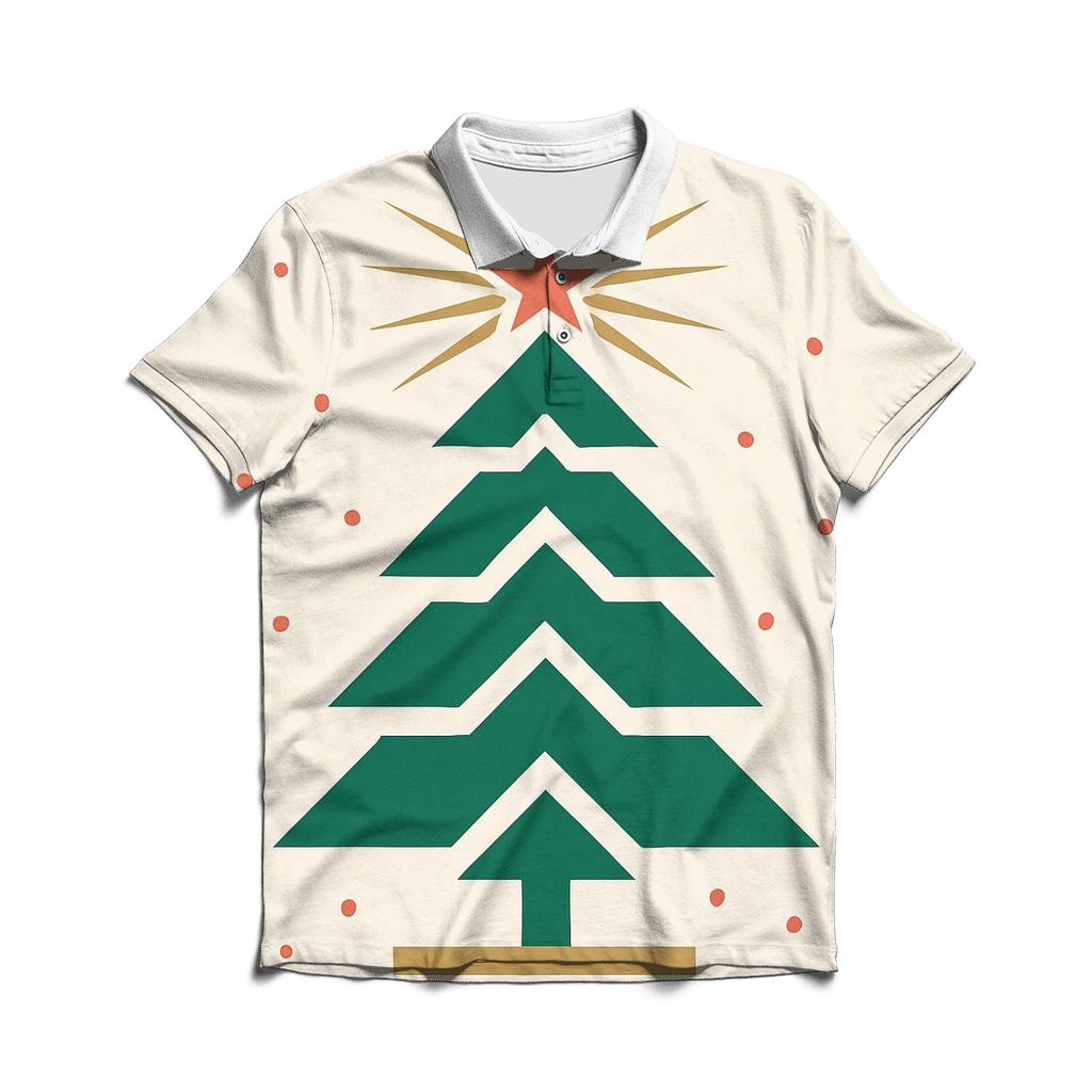 Starburst Tree Geometry Banner stylish collar polo tees