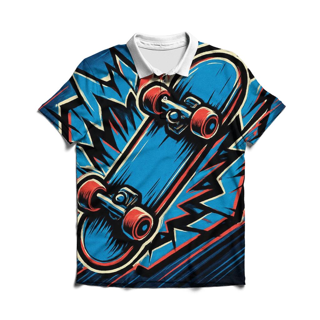 Chromatic Rift Skate Emblem branded logo polo shirts