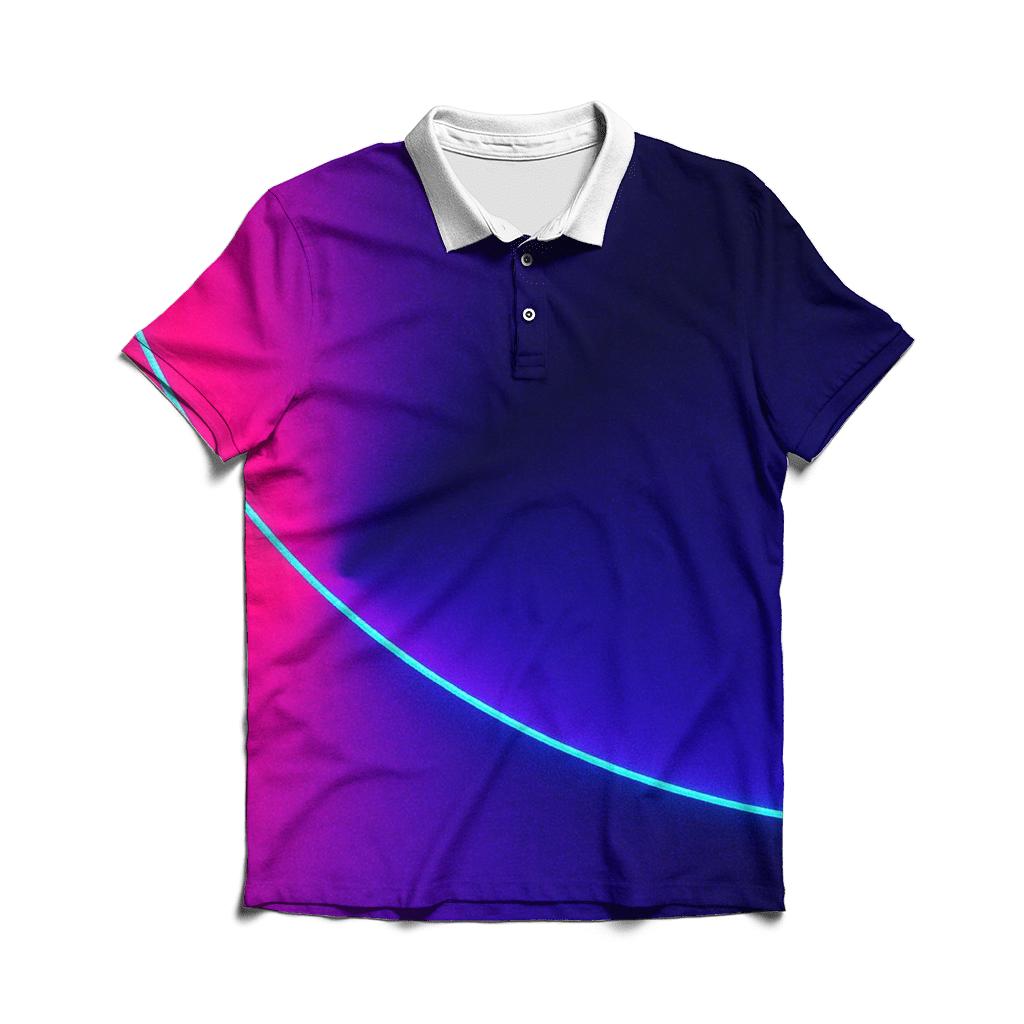Neon Orbit Split personalized polo shirts