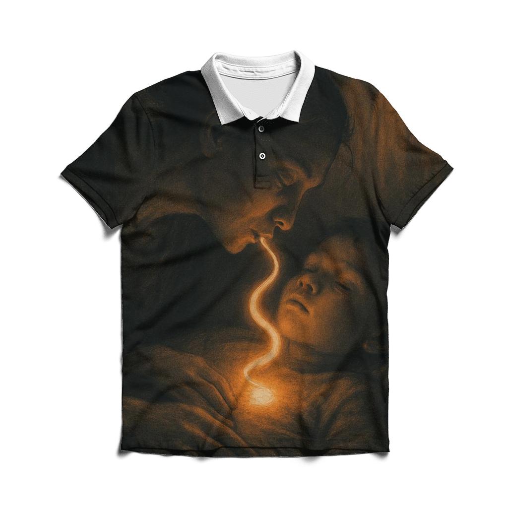 The Name She Whispered Into You A Spark That Never Stops Burning embroidered polo tops