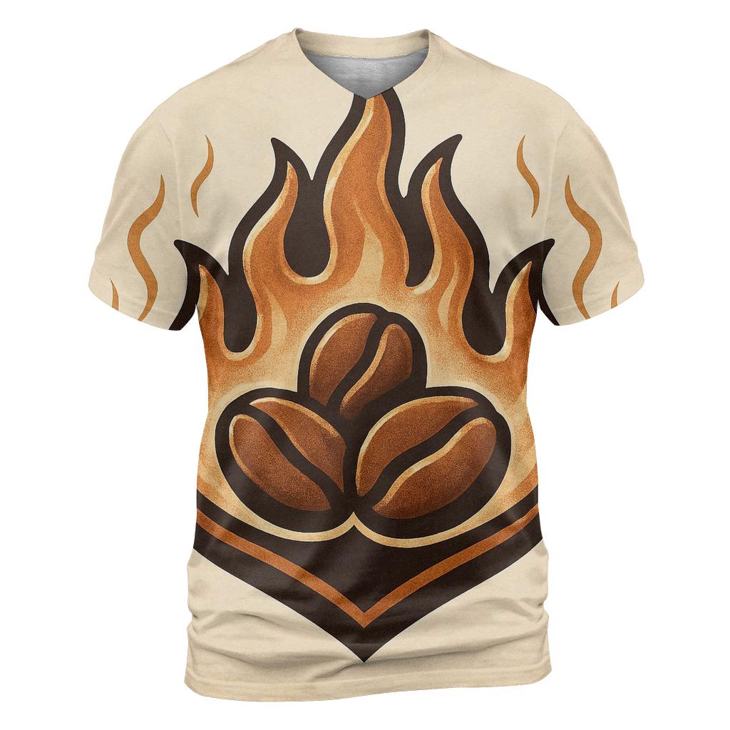 Roaster Flame Crest artistic all-over print tops