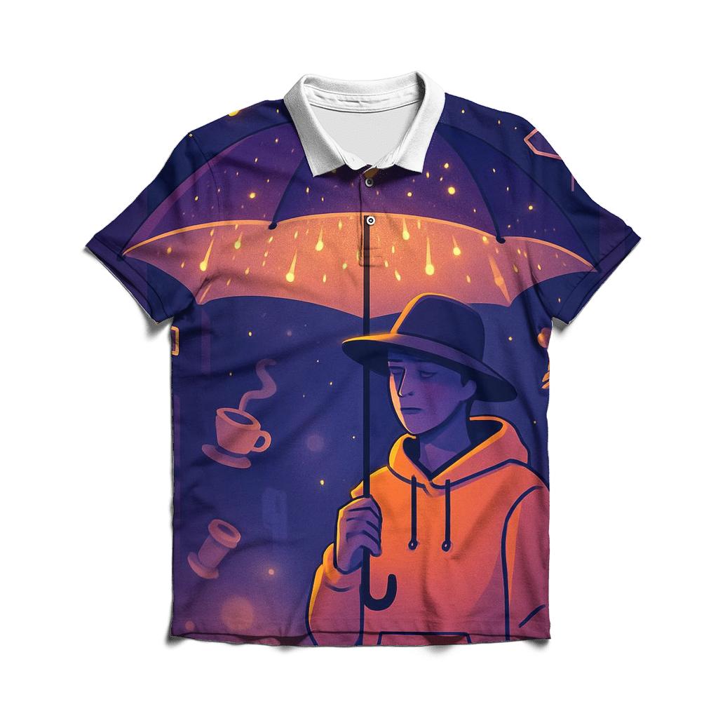 The Umbrella That Catches Meteors custom polo shirts